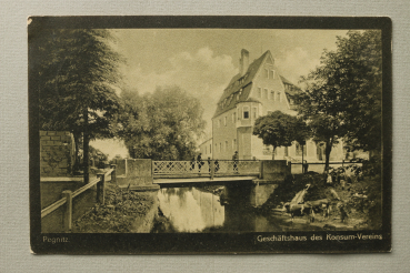 AK Pegnitz / 1916 / Geschäftshaus des Konsum Vereins / Brücke